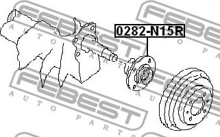 Febest 0282-N15R - Ступица колеса, поворотный кулак autospares.lv