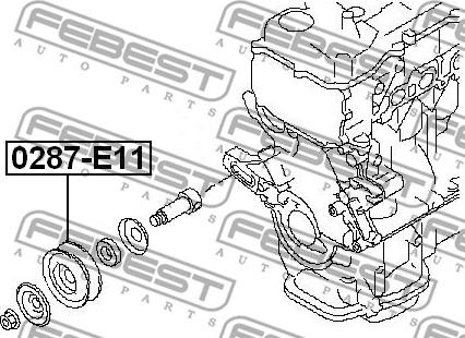 Febest 0287-E11 - Ролик, поликлиновый ремень autospares.lv