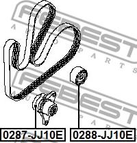 Febest 0287-JJ10E - Ролик, поликлиновый ремень autospares.lv