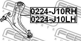 Febest 0224-J10RH - Рычаг подвески колеса autospares.lv