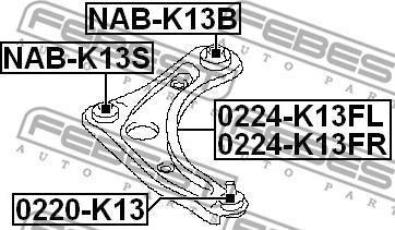 Febest 0220-K13 - Шаровая опора, несущий / направляющий шарнир autospares.lv