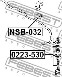 Febest 0223-530 - Тяга / стойка, стабилизатор autospares.lv