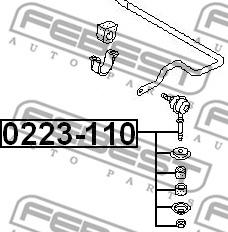 Febest 0223-110 - Тяга / стойка, стабилизатор autospares.lv