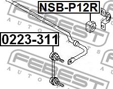 Febest 0223-311 - Тяга / стойка, стабилизатор autospares.lv