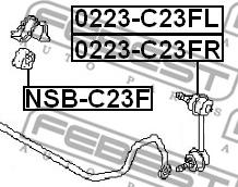 Febest 0223-C23FL - Тяга / стойка, стабилизатор autospares.lv