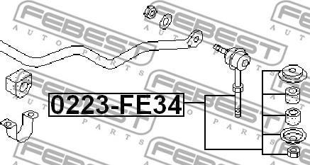 Febest 0223-FE34 - Тяга / стойка, стабилизатор autospares.lv