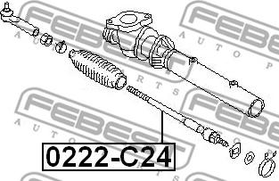 Febest 0222-C24 - Осевой шарнир, рулевая тяга autospares.lv