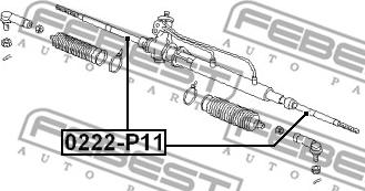 Febest 0222-P11 - Осевой шарнир, рулевая тяга autospares.lv