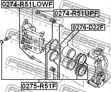 Febest 0275-R51F - Ремкомплект, тормозной суппорт autospares.lv