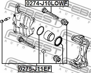 Febest 0275-J11EF - Ремкомплект, тормозной суппорт autospares.lv