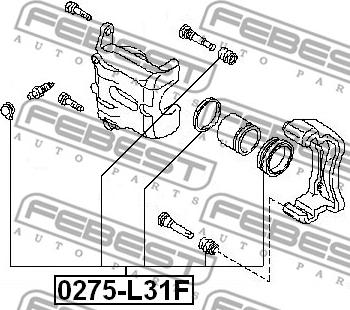 Febest 0275-L31F - Ремкомплект, тормозной суппорт autospares.lv