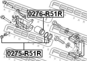 Febest 0275-R51R - Ремкомплект, тормозной суппорт autospares.lv