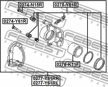 Febest 0277-Y61RL - Тормозной суппорт autospares.lv