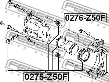 Febest 0275-Z50F - Ремкомплект, тормозной суппорт autospares.lv