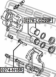 Febest 0276-LCD22F - Поршень, корпус скобы тормоза autospares.lv