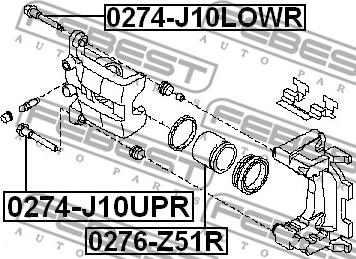 Febest 0276-Z51R - Поршень, корпус скобы тормоза autospares.lv