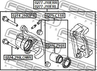 Febest 0277-J10ERR - Тормозной суппорт autospares.lv