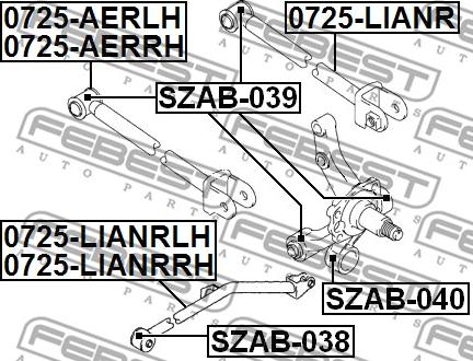 Febest SZAB-038 - Сайлентблок, рычаг подвески колеса autospares.lv