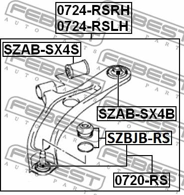 Febest 0724-RSRH - Рычаг подвески колеса autospares.lv