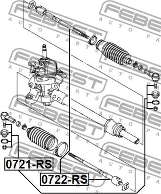 Febest 0721-RS - Наконечник рулевой тяги, шарнир autospares.lv