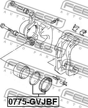 Febest 0775-GVJBF - Ремкомплект, тормозной суппорт autospares.lv