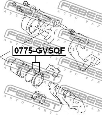 Febest 0775-GVSQF - Ремкомплект, тормозной суппорт autospares.lv