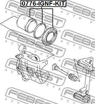 Febest 0776-IGNF-KIT - Ремкомплект, тормозной суппорт autospares.lv