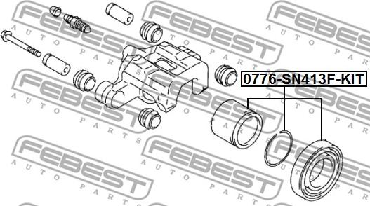 Febest 0776-SN413F-KIT - Ремкомплект, тормозной суппорт autospares.lv