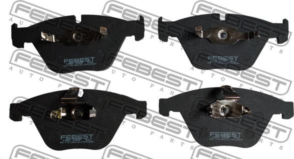 Febest 1901-E90F - Тормозные колодки, дисковые, комплект autospares.lv