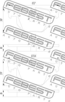 Febest 1901-F15R - Тормозные колодки, дисковые, комплект autospares.lv