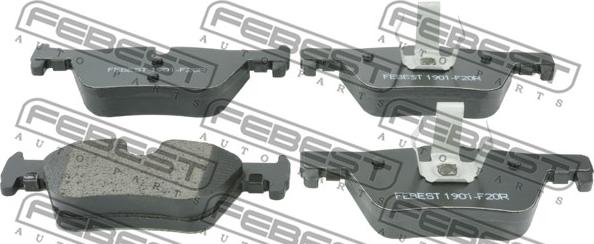 Febest 1901-F20R - Тормозные колодки, дисковые, комплект autospares.lv