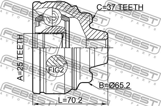 Febest 1910-F10 - Шарнирный комплект, ШРУС, приводной вал autospares.lv