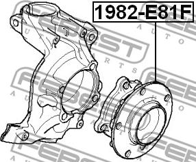 Febest 1982-E81F - Ступица колеса, поворотный кулак autospares.lv