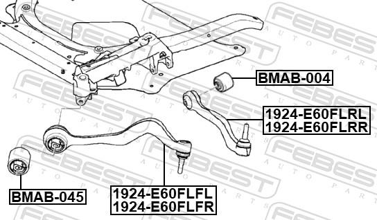 Febest 1924-E60FLRL - Рычаг подвески колеса autospares.lv