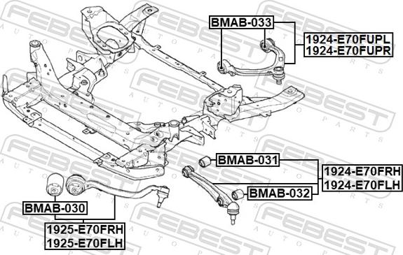 Febest 1924-E70FLH - Рычаг подвески колеса autospares.lv