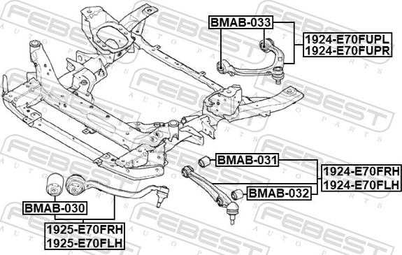 Febest 1924-E70FUPR - Рычаг подвески колеса autospares.lv