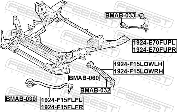 Febest 1924-F15FLFL - Рычаг подвески колеса autospares.lv