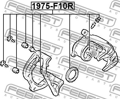 Febest 1975-F10R - Ремкомплект, тормозной суппорт autospares.lv