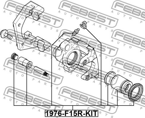 Febest 1976-F15R-KIT - Ремкомплект, тормозной суппорт autospares.lv