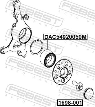 Febest 1698-001 - Болт подвески моста, приводной вал autospares.lv