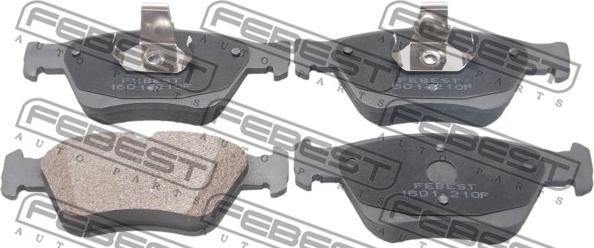 Febest 1601-210F - Тормозные колодки, дисковые, комплект autospares.lv