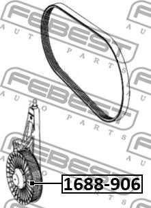 Febest 1688-906 - Ролик, поликлиновый ремень autospares.lv