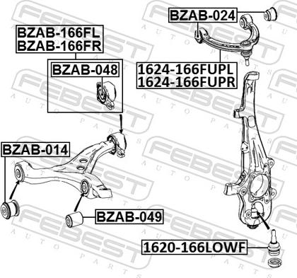 Febest 1624-166FUPL - Рычаг подвески колеса autospares.lv