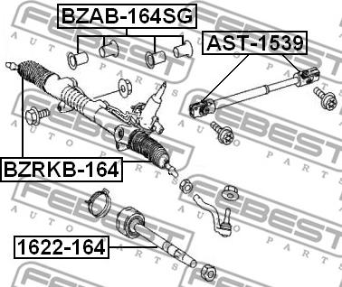 Febest 1622-164 - Осевой шарнир, рулевая тяга autospares.lv