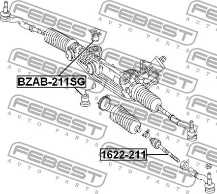 Febest 1622-211 - Осевой шарнир, рулевая тяга autospares.lv