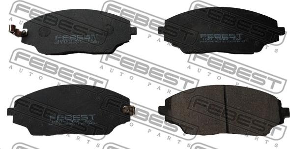 Febest 1001-T300F - Тормозные колодки, дисковые, комплект autospares.lv