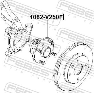 Febest 1082-V250F - Ступица колеса, поворотный кулак autospares.lv