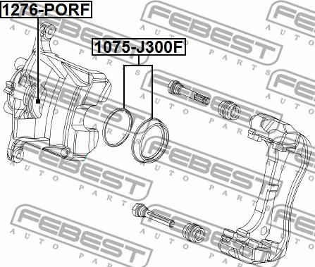 Febest 1075-J300F - Ремкомплект, тормозной суппорт autospares.lv