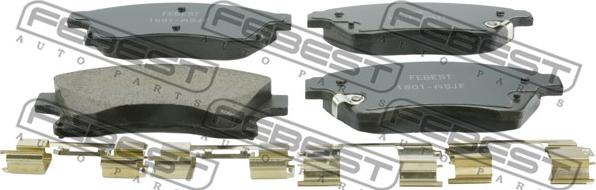 Febest 1801-ASJF - Тормозные колодки, дисковые, комплект autospares.lv