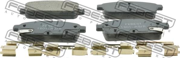 Febest 1801-ASJR - Тормозные колодки, дисковые, комплект autospares.lv